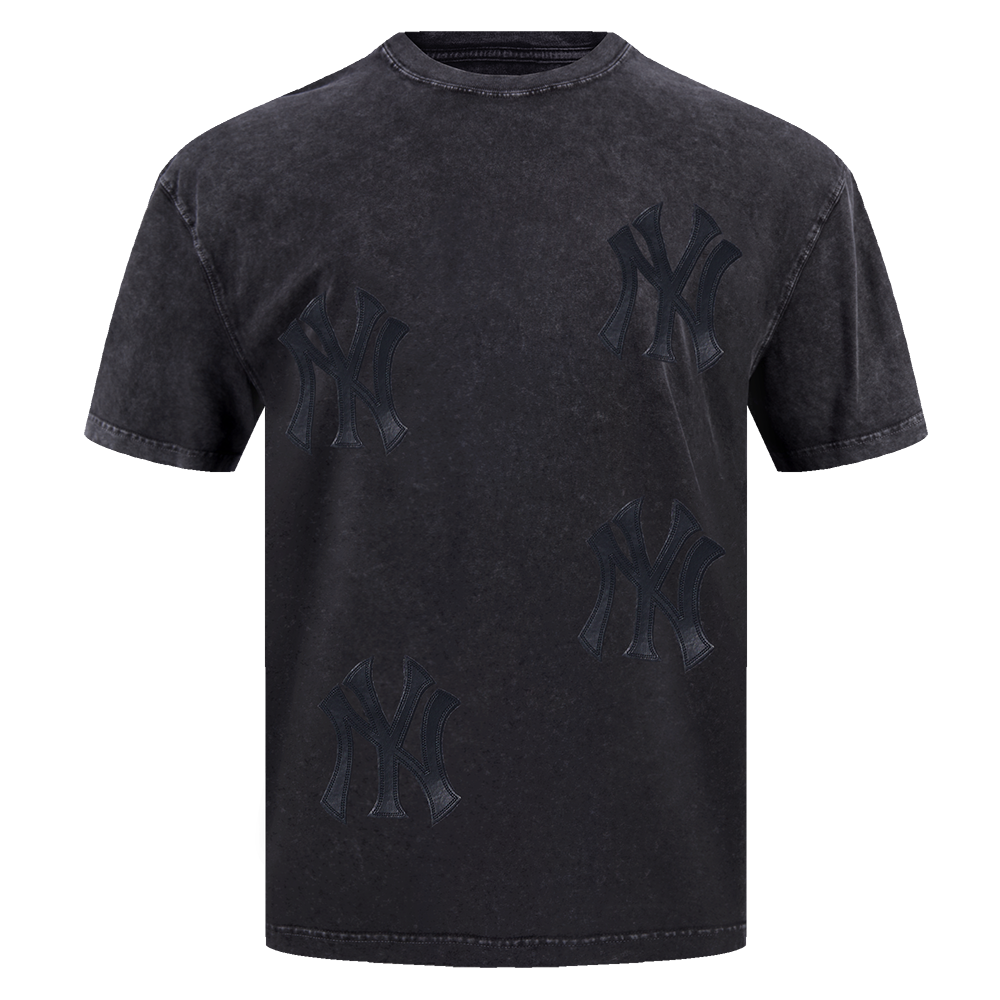 MLB NEW YORK YANKEES WASHED VANGUARD T-SHIRT À MANCHES COURTES POUR HOMME (NOIR DÉLAVÉ)