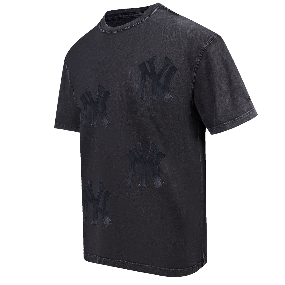 MLB NEW YORK YANKEES WASHED VANGUARD T-SHIRT À MANCHES COURTES POUR HOMME (NOIR DÉLAVÉ)