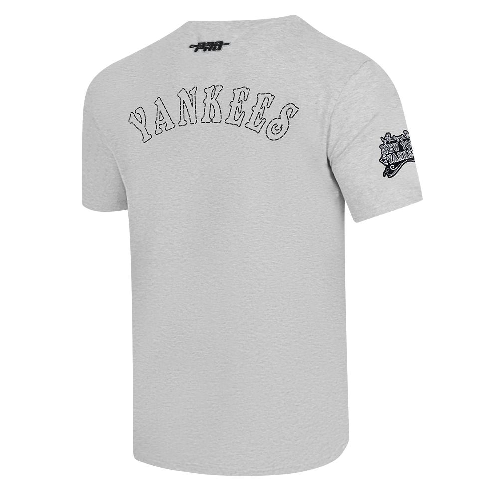 MLB NEW YORK YANKEES REBEL ATHLETICS HAUT EN JERSEY SIMPLE POUR HOMME (GRIS CHINÉ)