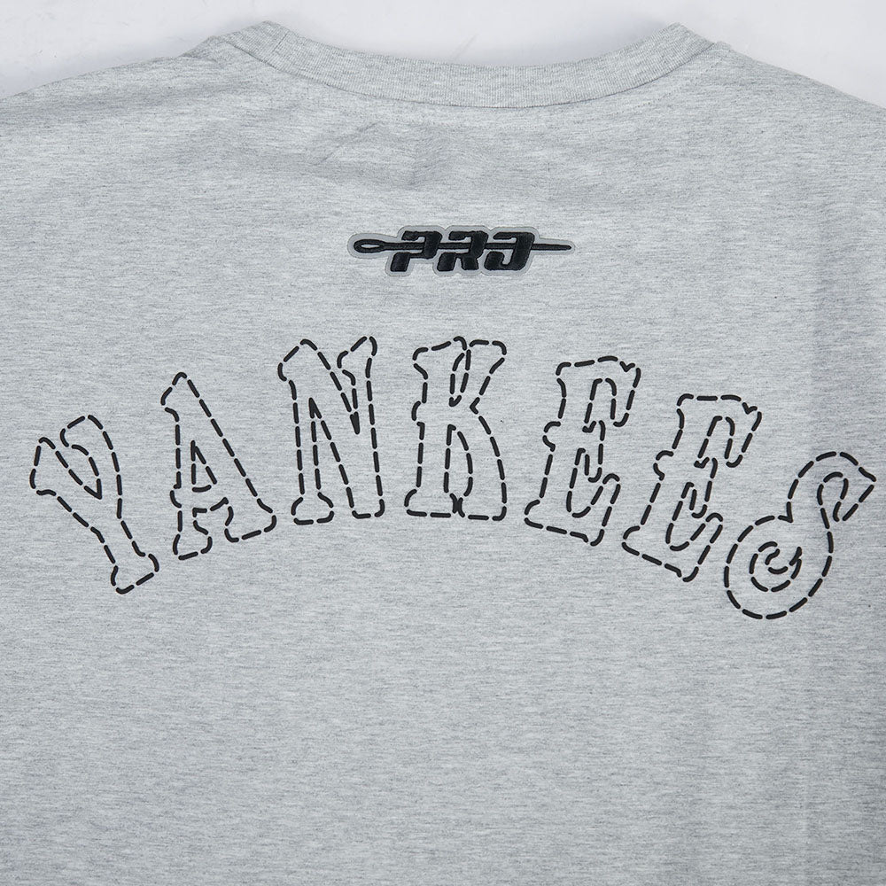 MLB NEW YORK YANKEES REBEL ATHLETICS HAUT EN JERSEY SIMPLE POUR HOMME (GRIS CHINÉ)