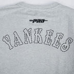 MLB NEW YORK YANKEES REBEL ATHLETICS HAUT EN JERSEY SIMPLE POUR HOMME (GRIS CHINÉ)