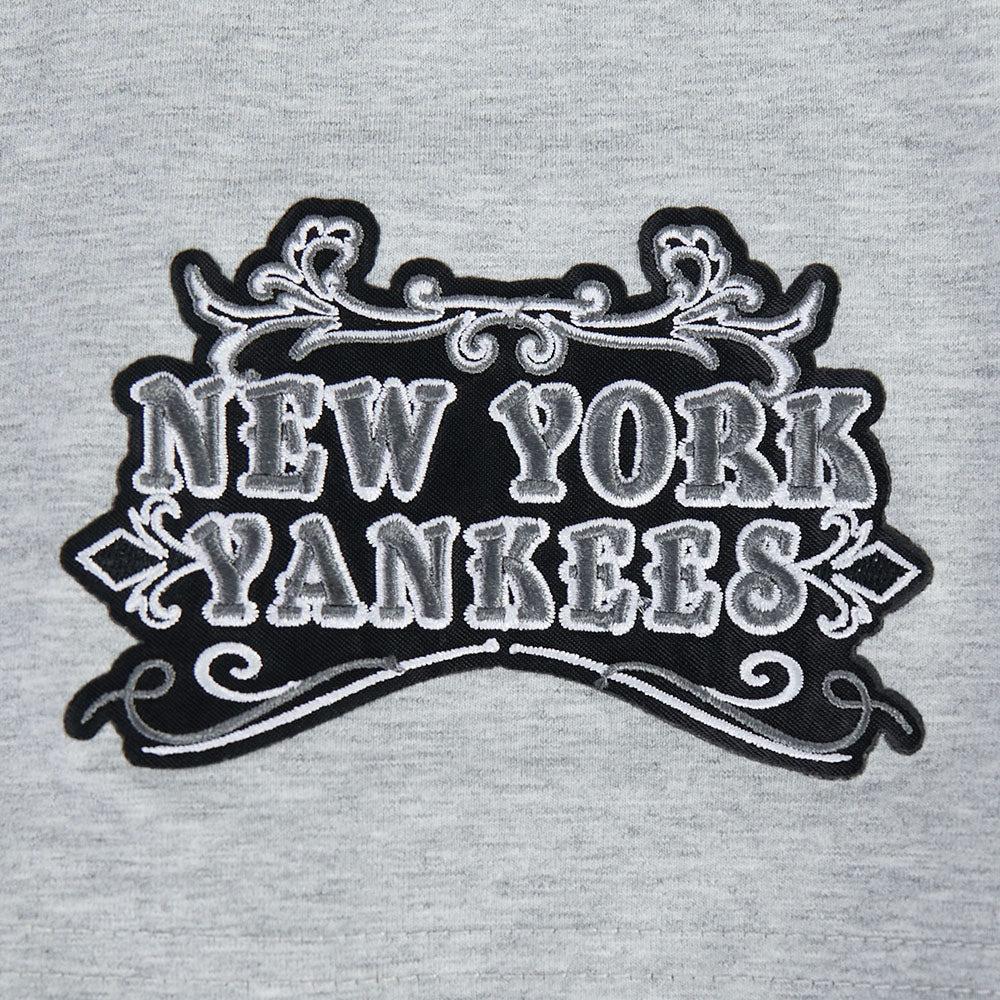 MLB NEW YORK YANKEES REBEL ATHLETICS HAUT EN JERSEY SIMPLE POUR HOMME (GRIS CHINÉ)