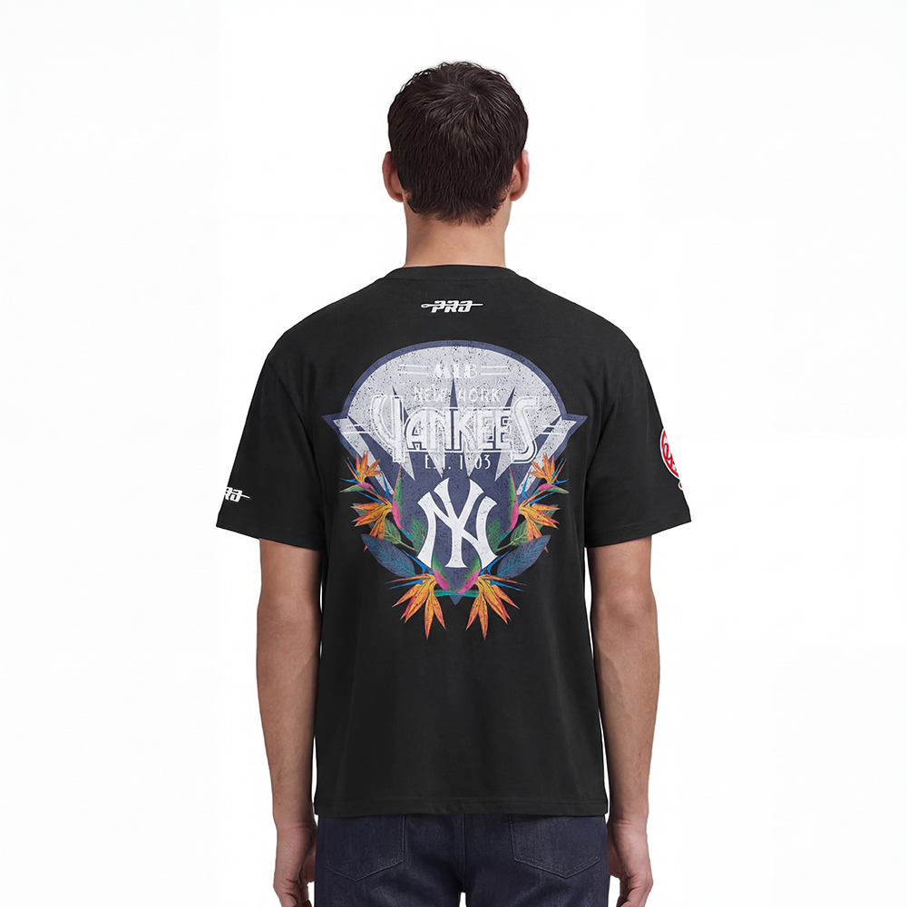 MLB NEW YORK YANKEES PARADISE MEN'S S/S TOP (BLACK)