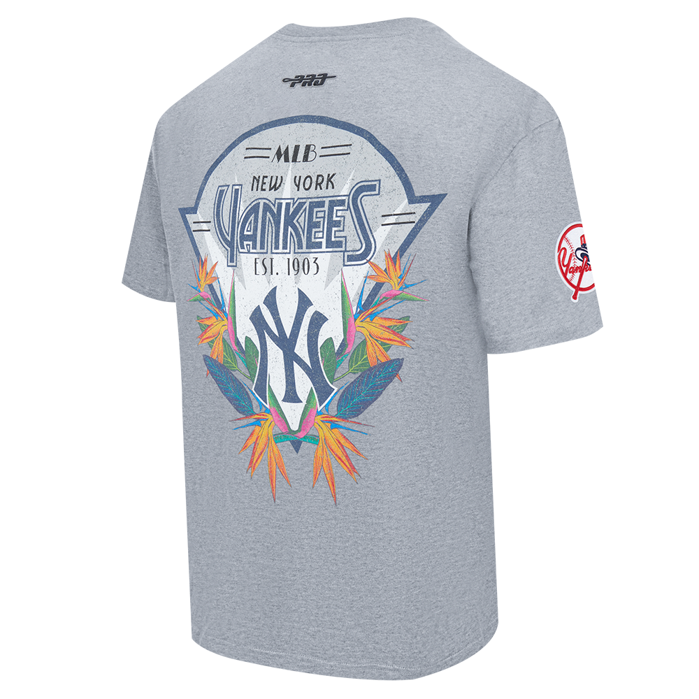 MLB NEW YORK YANKEES PARADISE HAUT À MANCHES COURTES POUR HOMME (GRIS CHINÉ FONCÉ)