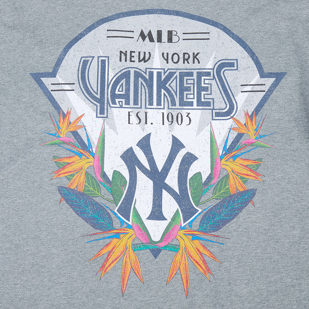 MLB NEW YORK YANKEES PARADISE HAUT À MANCHES COURTES POUR HOMME (GRIS CHINÉ FONCÉ)