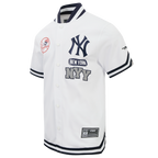 MLB NEW YORK YANKEES LETTERMAN BOUTONNÉ POUR HOMME (BLANC/MARINE MINUIT)