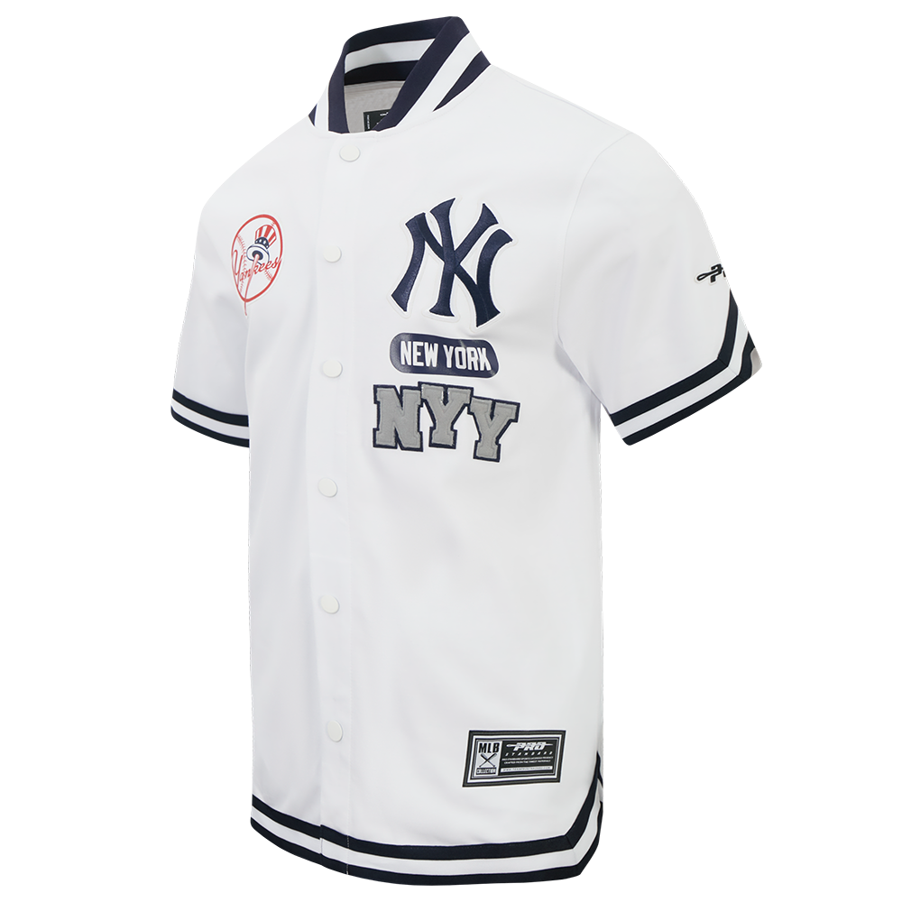 MLB NEW YORK YANKEES LETTERMAN BOUTONNÉ POUR HOMME (BLANC/MARINE MINUIT)