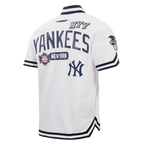 MLB NEW YORK YANKEES LETTERMAN BOUTONNÉ POUR HOMME (BLANC/MARINE MINUIT)