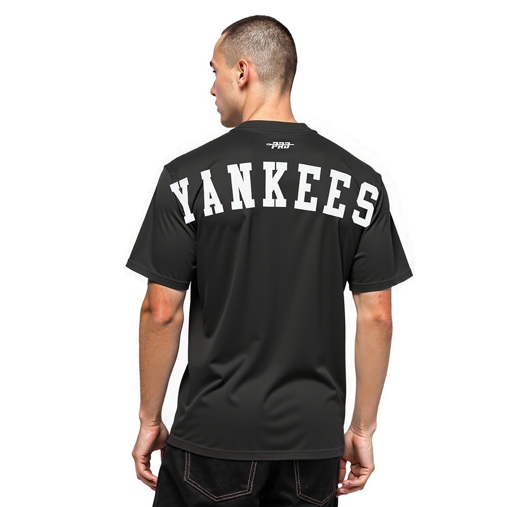 MLB NEW YORK YANKEES WINGSPAN HAUT EN JERSEY DE COTON À ÉPAULES TOMBANTES V2 POUR HOMME (NOIR)