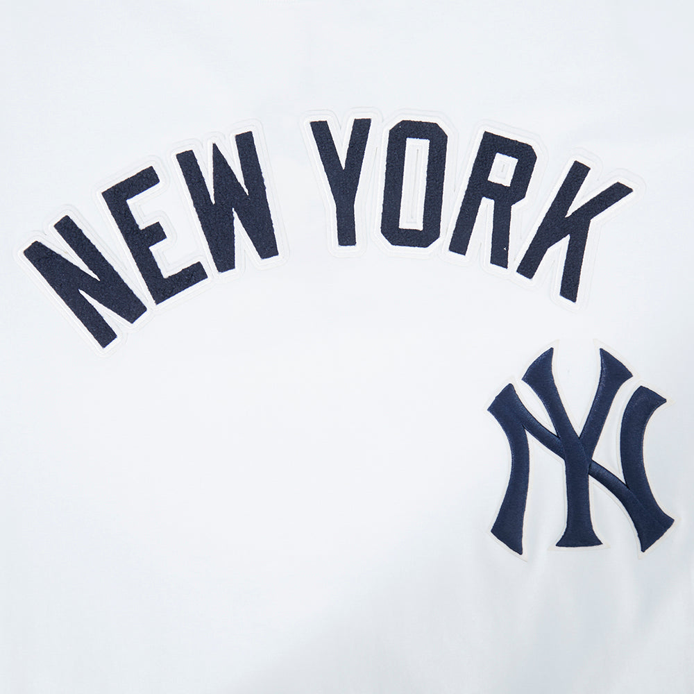 MLB NEW YORK YANKEES CLASSIC CHENILLE HAUT EN JERSEY SIMPLE POUR HOMME (BLANC)