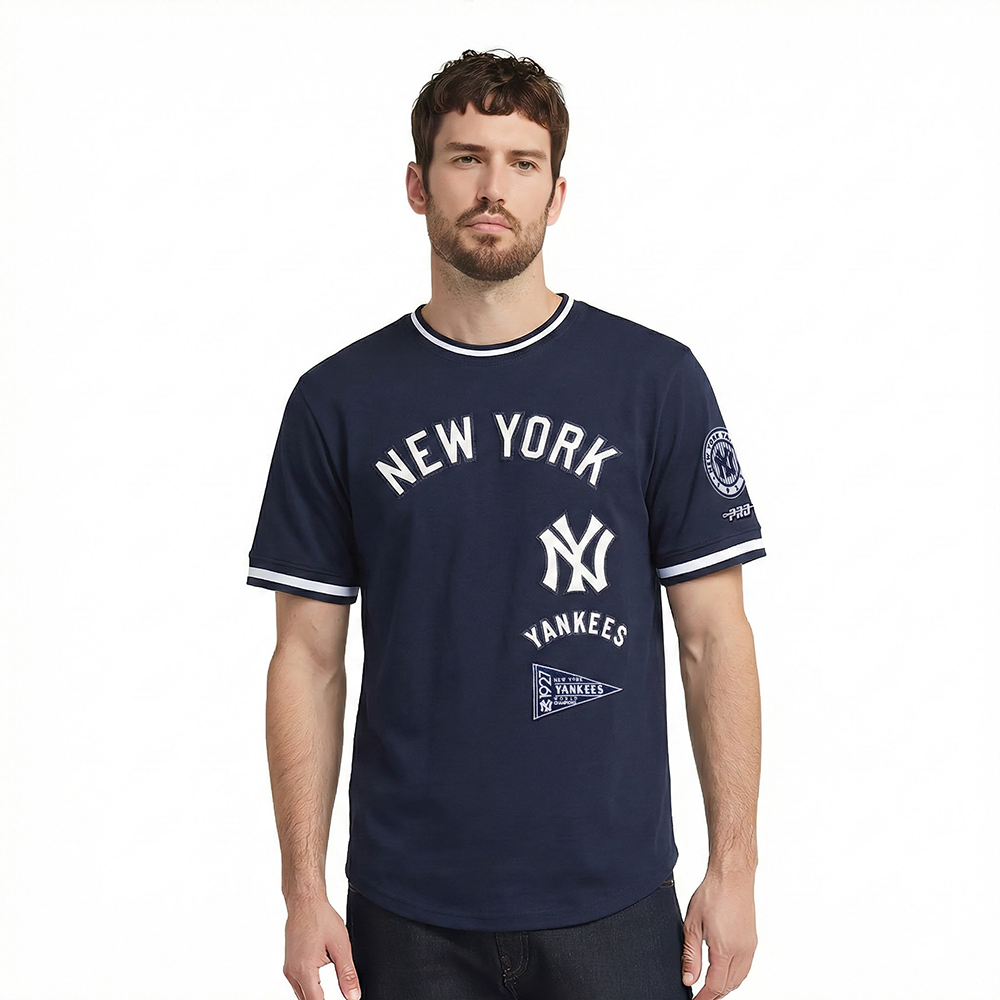 MLB NEW YORK YANKEES RETRO CLASSICS HAUT EN MAILLE DOUBLE POUR HOMME (MARINE MINUIT)