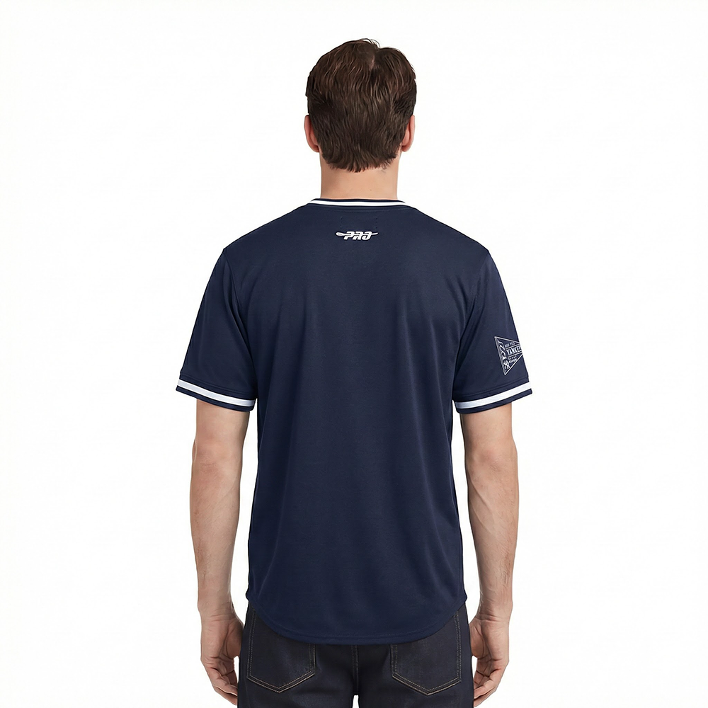 MLB NEW YORK YANKEES RETRO CLASSICS HAUT EN MAILLE DOUBLE POUR HOMME (MARINE MINUIT)