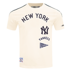 MLB NEW YORK YANKEES RETRO CLASSICS HAUT EN JERSEY SIMPLE À BANDES POUR HOMME (COQUILLE D'ŒUF/MARINE MINUIT)