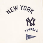 MLB NEW YORK YANKEES RETRO CLASSICS HAUT EN JERSEY SIMPLE À BANDES POUR HOMME (COQUILLE D'ŒUF/MARINE MINUIT)