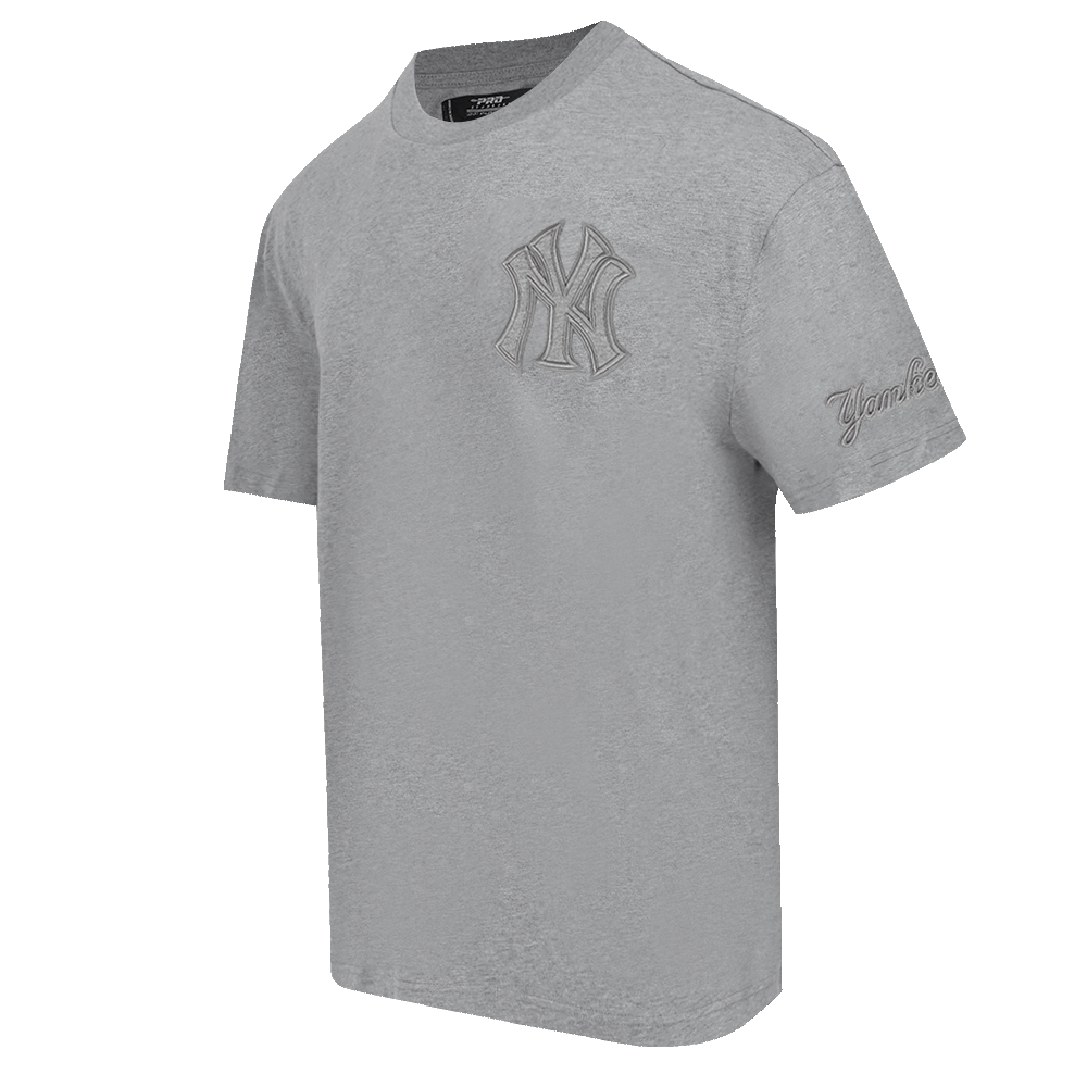 MLB NEW YORK YANKEES NEUTRAL HAUT EN JERSEY DE COTON À ÉPAULES TOMBANTES POUR HOMME (GRIS CHINÉ FONCÉ)