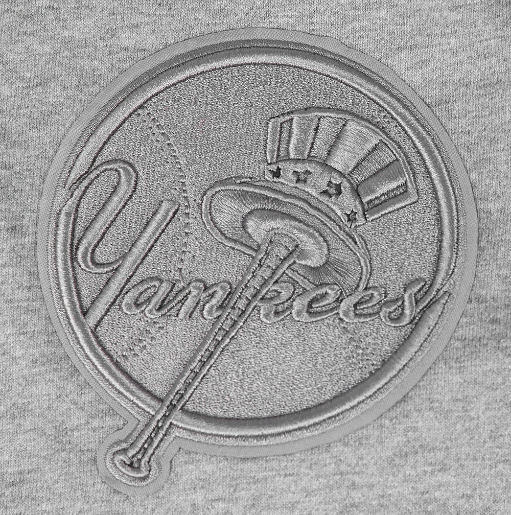 MLB NEW YORK YANKEES NEUTRAL HAUT EN JERSEY DE COTON À ÉPAULES TOMBANTES POUR HOMME (GRIS CHINÉ FONCÉ)
