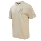 MLB NEW YORK YANKEES NEUTRAL HAUT À ÉPAULES TOMBANTES POUR HOMME (TAUPE)