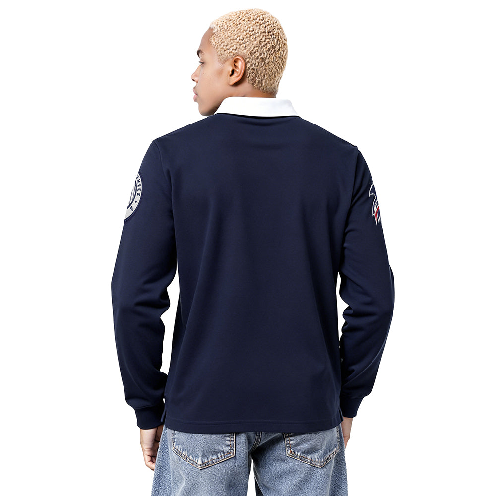 MLB NEW YORK YANKEES MODERN ORIGINALS MEN'S LS RUGBY (MIDNIGHT NAVY)