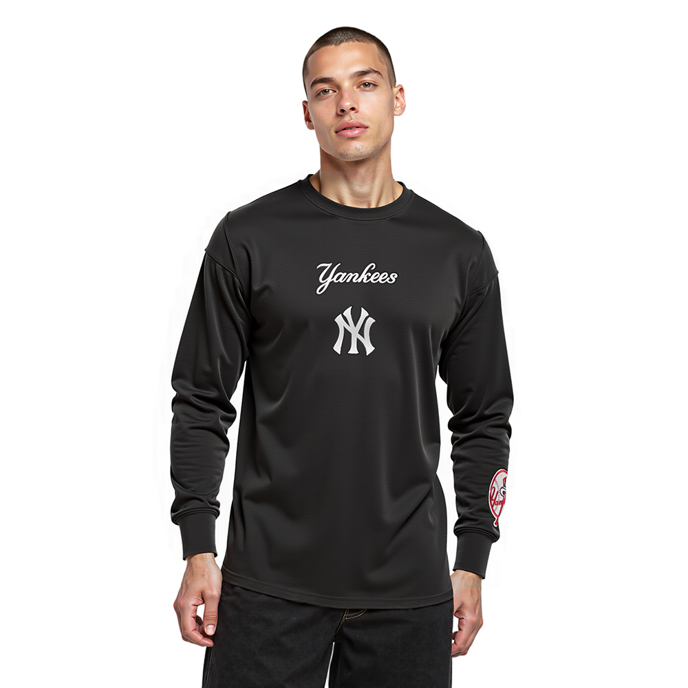 MLB NEW YORK YANKEES WINGSPAN MEN'S DROP SHOULDER LS TOP V2 (BLACK)
