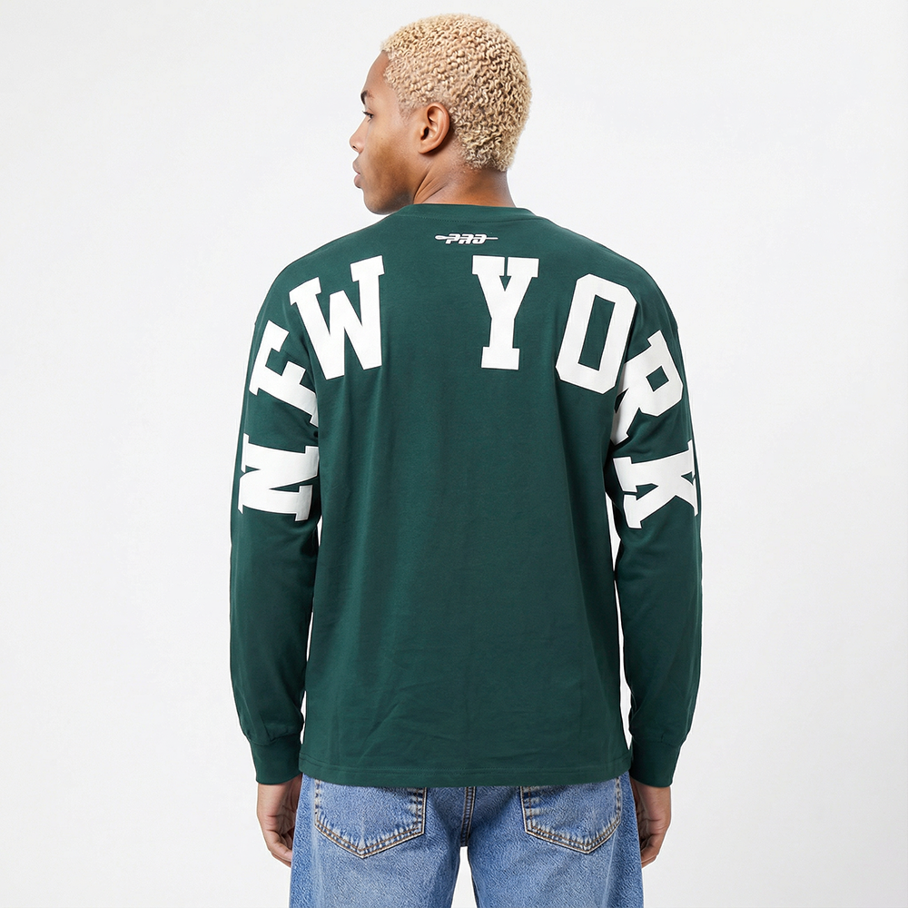 MLB NEW YORK YANKEES WINGSPAN HAUT À MANCHES LONGUES ET À ÉPAULES TOMBANTES V2 POUR HOMME (VERT FORÊT)