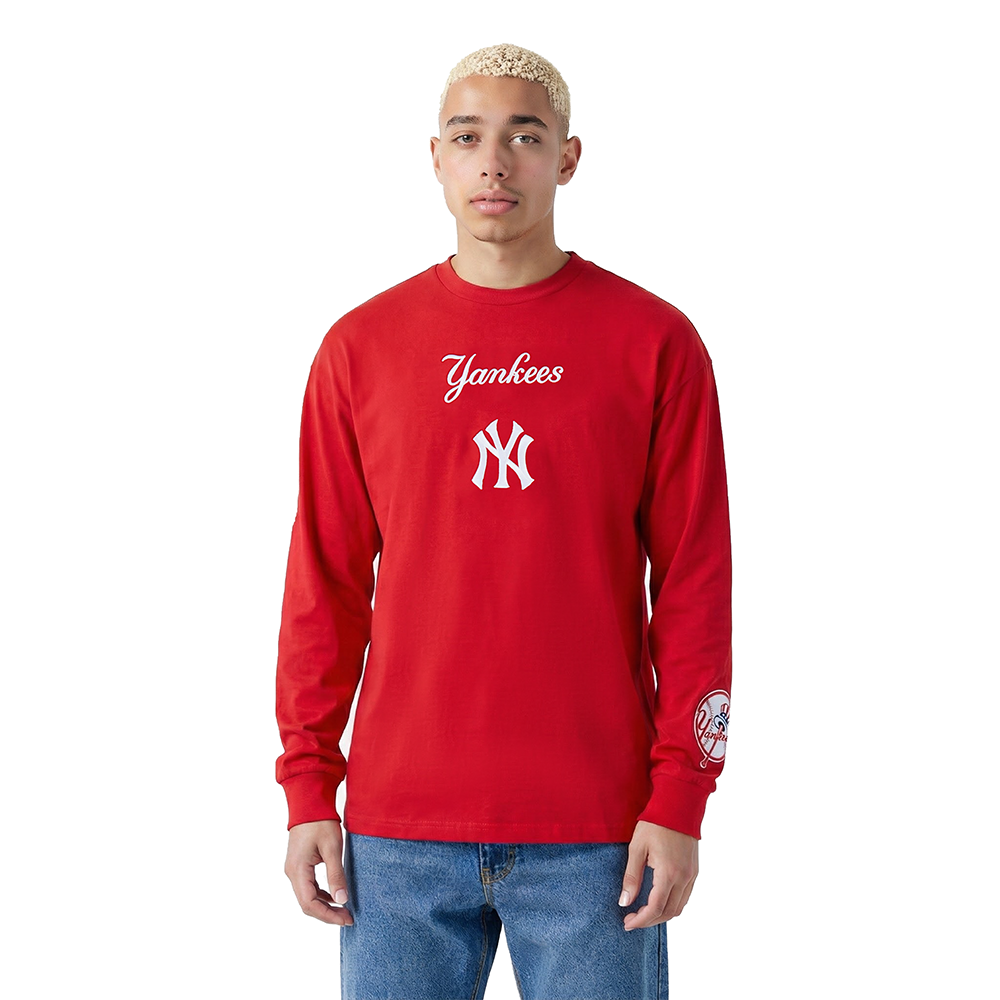 MLB NEW YORK YANKEES WINGSPAN MEN'S DROP SHOULDER LS TOP V2 (RED)