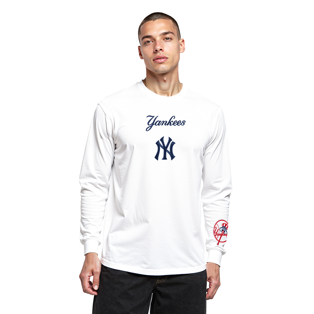 MLB NEW YORK YANKEES WINGSPAN MEN'S DROP SHOULDER LS TOP V2 (WHITE)