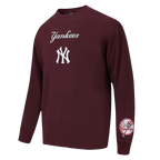 MLB NEW YORK YANKEES WINGSPAN HAUT À MANCHES LONGUES ET À ÉPAULES TOMBANTES V2 POUR HOMME (LIE-DE-VIN)