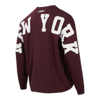 MLB NEW YORK YANKEES WINGSPAN HAUT À MANCHES LONGUES ET À ÉPAULES TOMBANTES V2 POUR HOMME (LIE-DE-VIN)