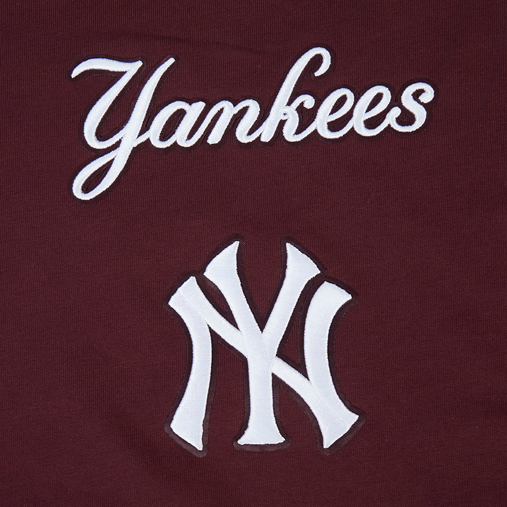 MLB NEW YORK YANKEES WINGSPAN HAUT À MANCHES LONGUES ET À ÉPAULES TOMBANTES V2 POUR HOMME (LIE-DE-VIN)