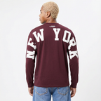 MLB NEW YORK YANKEES WINGSPAN HAUT À MANCHES LONGUES ET À ÉPAULES TOMBANTES V2 POUR HOMME (LIE-DE-VIN)