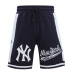 MLB NEW YORK YANKEES SCRIPT TAIL SHORT EN MAILLE DOUBLE 2.0 POUR HOMME (MARINE MINUIT)