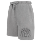 MLB NEW YORK YANKEES NEUTRAL SHORT EN MOLLETON POUR HOMME (GRIS CHINÉ FONCÉ)