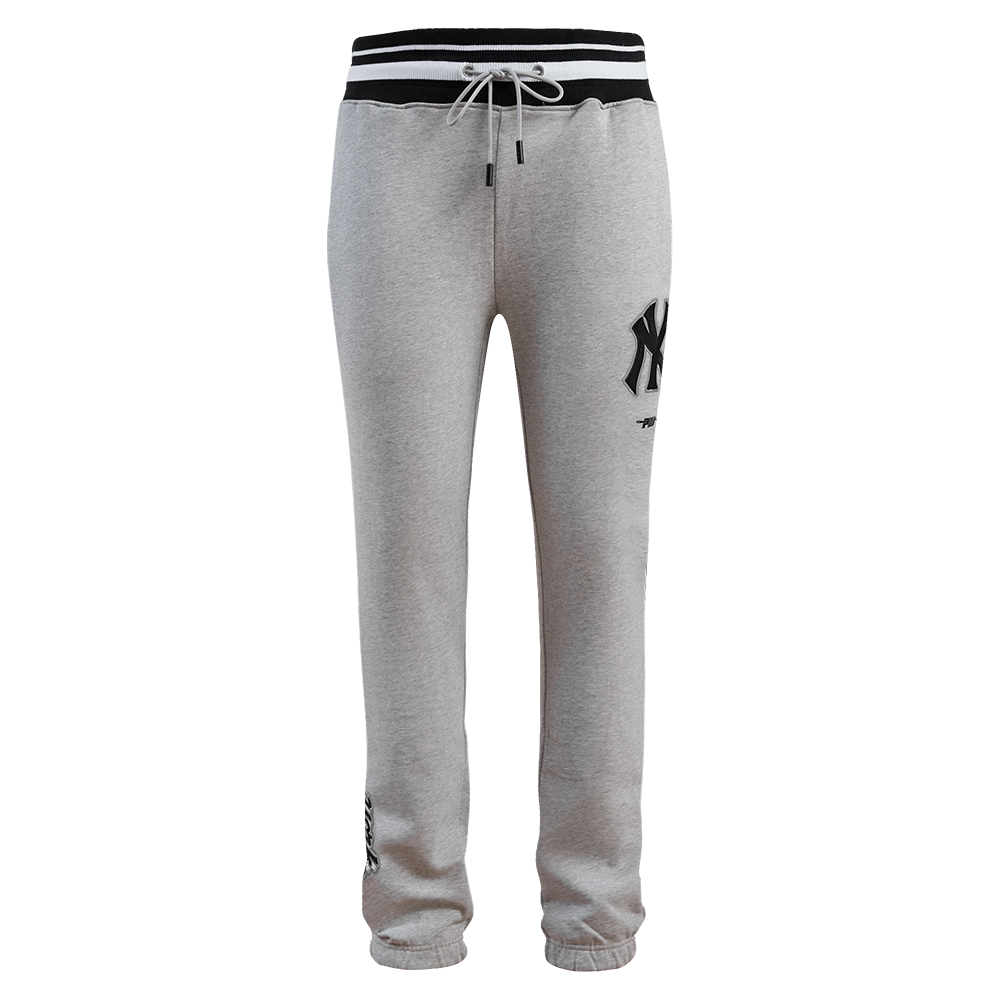 MLB NEW YORK YANKEES SCRIPT TAIL PANTALON OUATÉ EN MOLLETON CÔTELÉ POUR HOMME (GRIS CHINÉ/MARINE MINUIT)