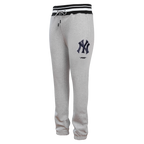 MLB NEW YORK YANKEES SCRIPT TAIL PANTALON OUATÉ EN MOLLETON CÔTELÉ POUR HOMME (GRIS CHINÉ/MARINE MINUIT)