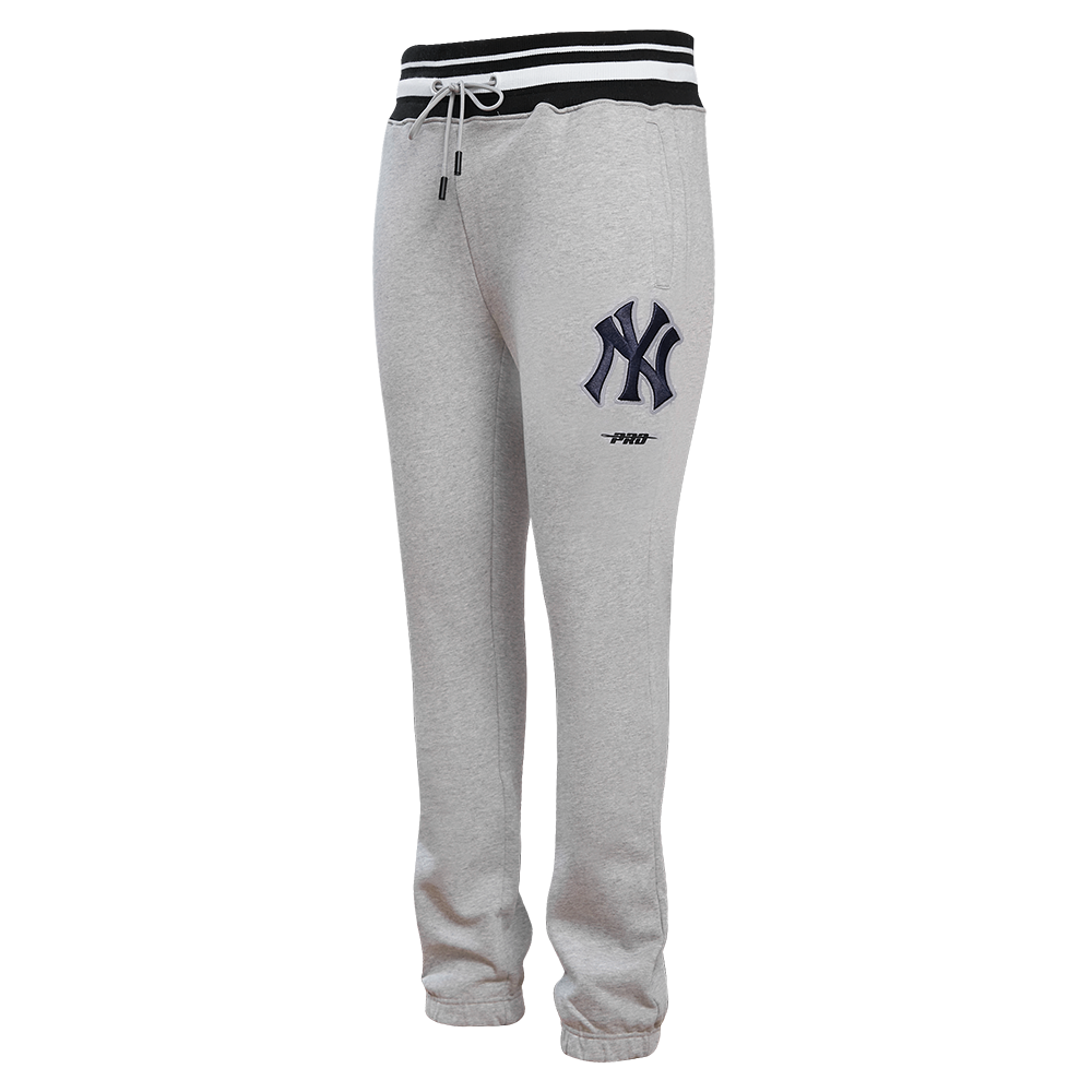 MLB NEW YORK YANKEES SCRIPT TAIL PANTALON OUATÉ EN MOLLETON CÔTELÉ POUR HOMME (GRIS CHINÉ/MARINE MINUIT)