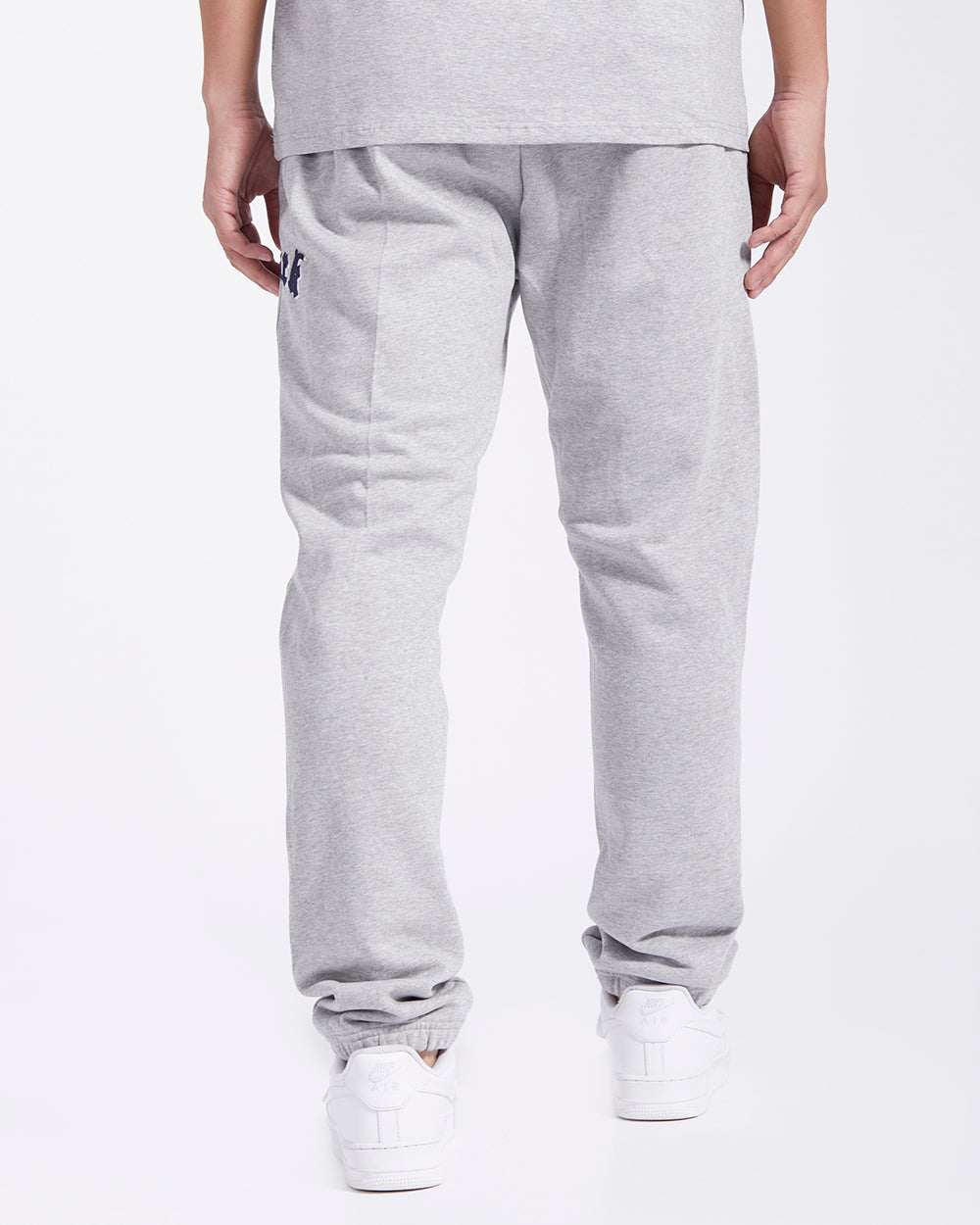 MLB NEW YORK YANKEES OLD ENGLISH PANTALON OUATÉ EN MOLLETON POUR HOMME (GRIS CHINÉ)