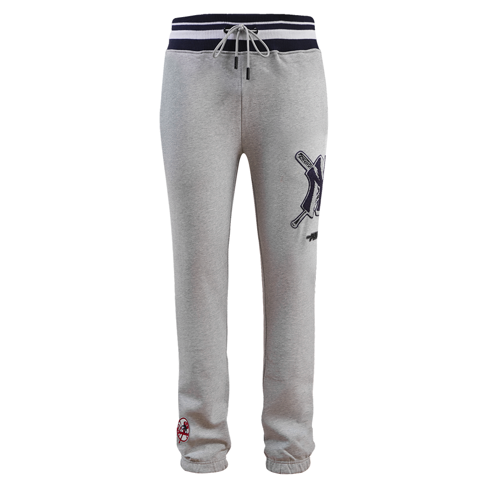 MLB NEW YORK YANKEES MASH UP MEN'S RIB FLC SWEATPANT (HEATHER GREY/MIDNIGHT NAVY)