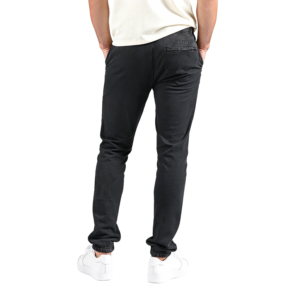 MLB NEW YORK YANKEES WASHED VANGUARD MEN'S ENZYME WASH RELAXED FT SW (WASHED BLACK)