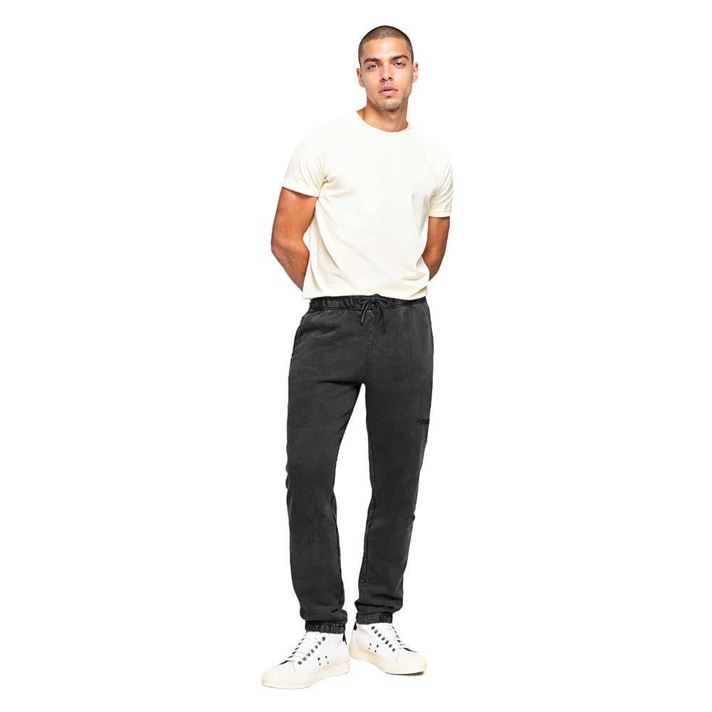 MLB NEW YORK YANKEES WASHED VANGUARD PANTALON OUATÉ POUR HOMME (NOIR DÉLAVÉ)