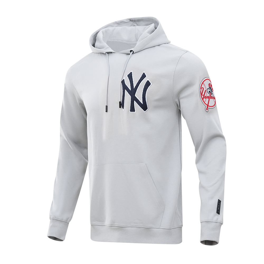 MLB NEW YORK YANKEES CLASSIC CHENILLE MEN'S PULLOVER HOODIE (GRAY)