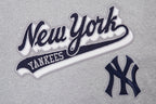 MLB NEW YORK YANKEES SCRIPT TAIL MEN'S RIB FLC PO HOODIE (HEATHER GREY/MIDNIGHT NAVY)