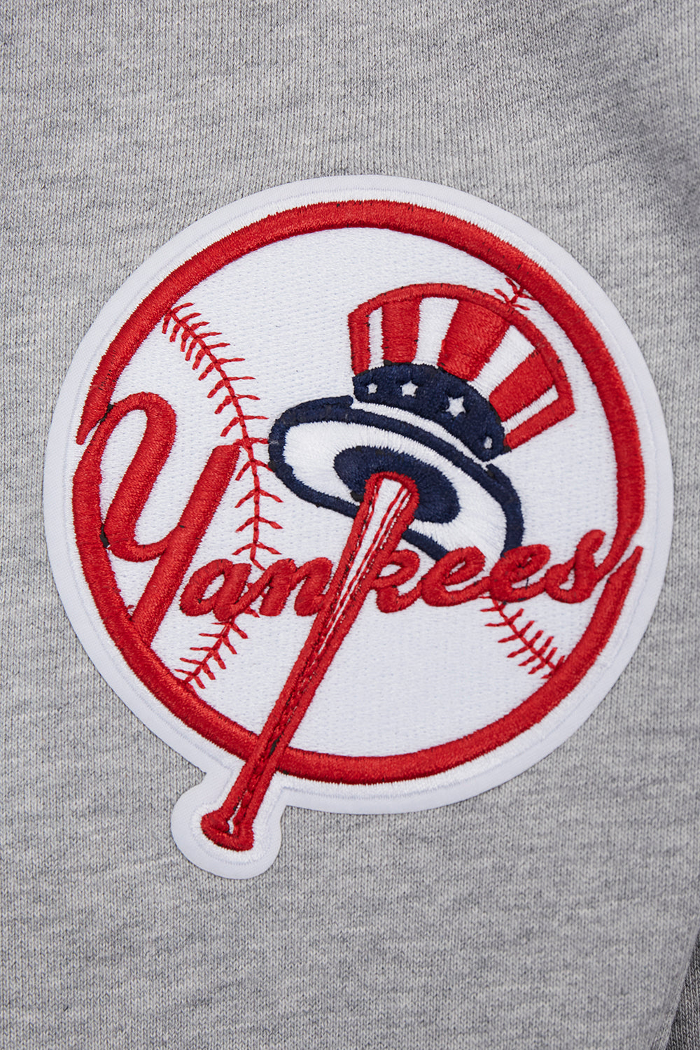 MLB NEW YORK YANKEES SCRIPT TAIL MEN'S RIB FLC PO HOODIE (HEATHER GREY/MIDNIGHT NAVY)