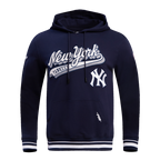MLB NEW YORK YANKEES SCRIPT TAIL MEN'S RIB FLC PO HOODIE (MIDNIGHT NAVY)