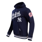 MLB NEW YORK YANKEES SCRIPT TAIL MEN'S RIB FLC PO HOODIE (MIDNIGHT NAVY)