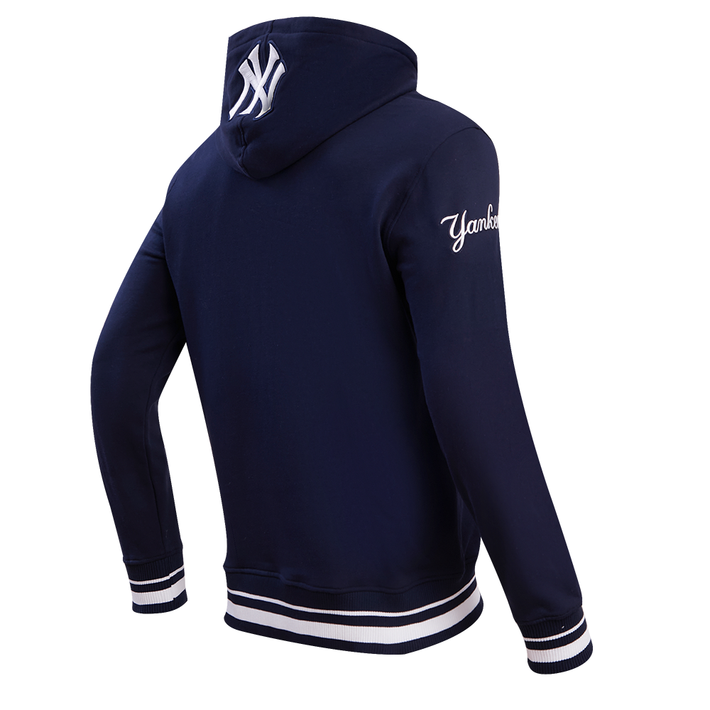MLB NEW YORK YANKEES SCRIPT TAIL MEN'S RIB FLC PO HOODIE (MIDNIGHT NAVY)