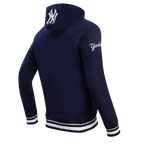MLB NEW YORK YANKEES SCRIPT TAIL MEN'S RIB FLC PO HOODIE (MIDNIGHT NAVY)
