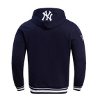 MLB NEW YORK YANKEES SCRIPT TAIL MEN'S RIB FLC PO HOODIE (MIDNIGHT NAVY)