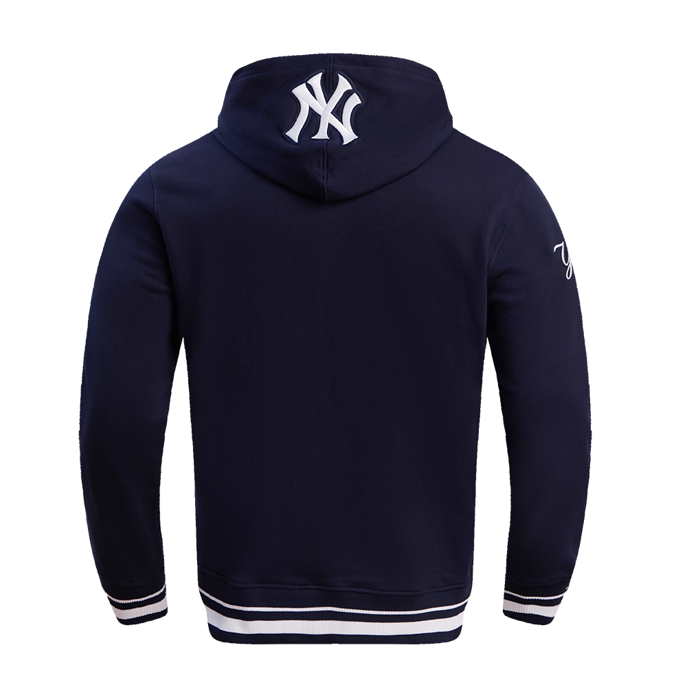 MLB NEW YORK YANKEES SCRIPT TAIL MEN'S RIB FLC PO HOODIE (MIDNIGHT NAVY)