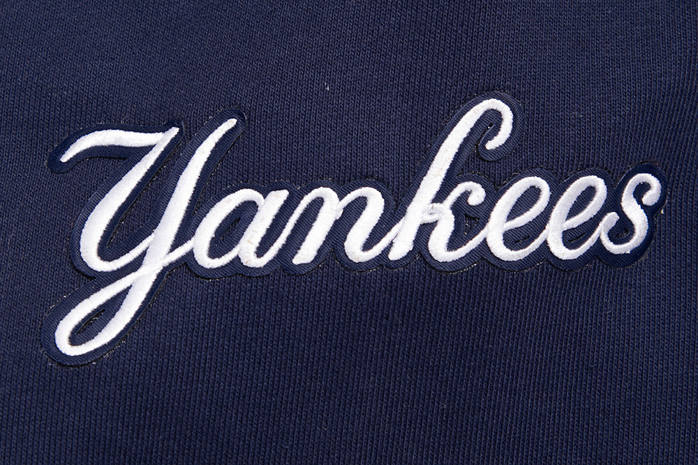 MLB NEW YORK YANKEES SCRIPT TAIL MEN'S RIB FLC PO HOODIE (MIDNIGHT NAVY)