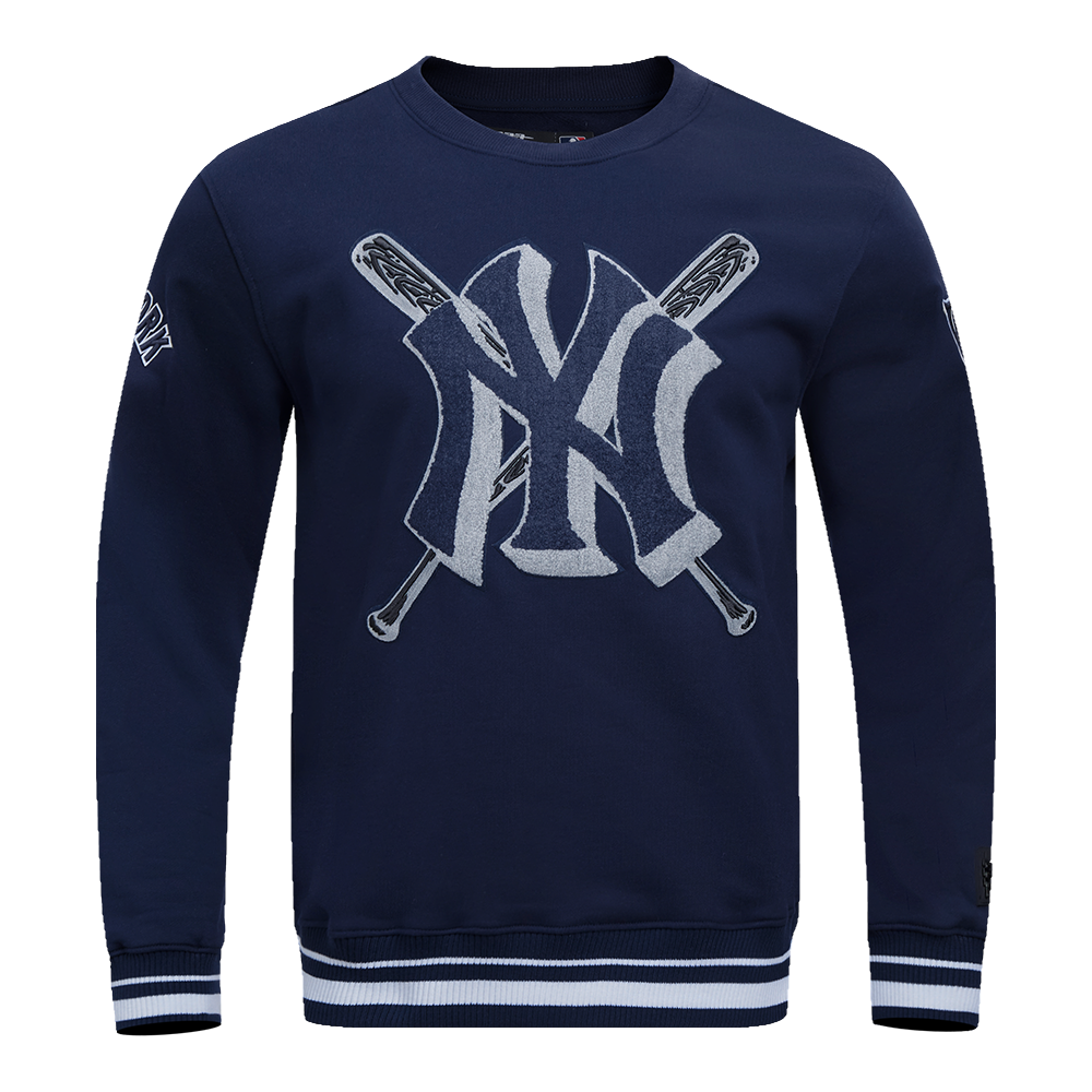 MLB NEW YORK YANKEES MASH UP CHANDAIL À COL ROND EN MOLLETON CÔTELÉ POUR HOMME (MARINE MINUIT)
